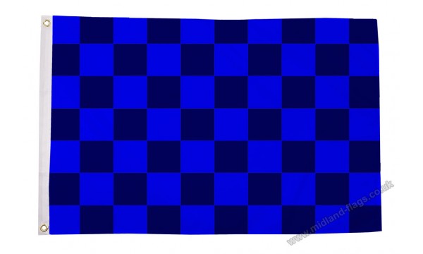 Royal Blue and Navy Blue Check Flag